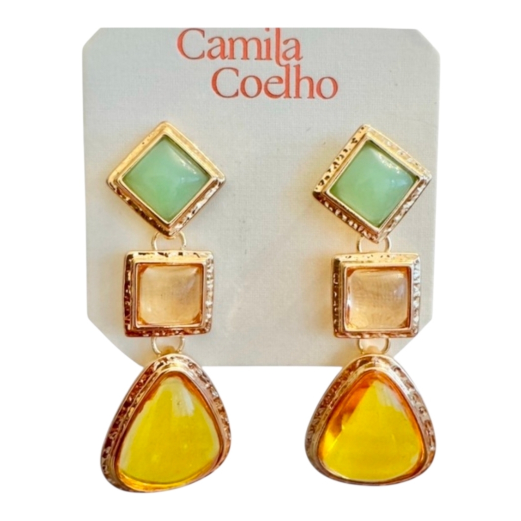 Camila Coelho Beautiful Colorful Glass Drop Dangle Earrings 45$